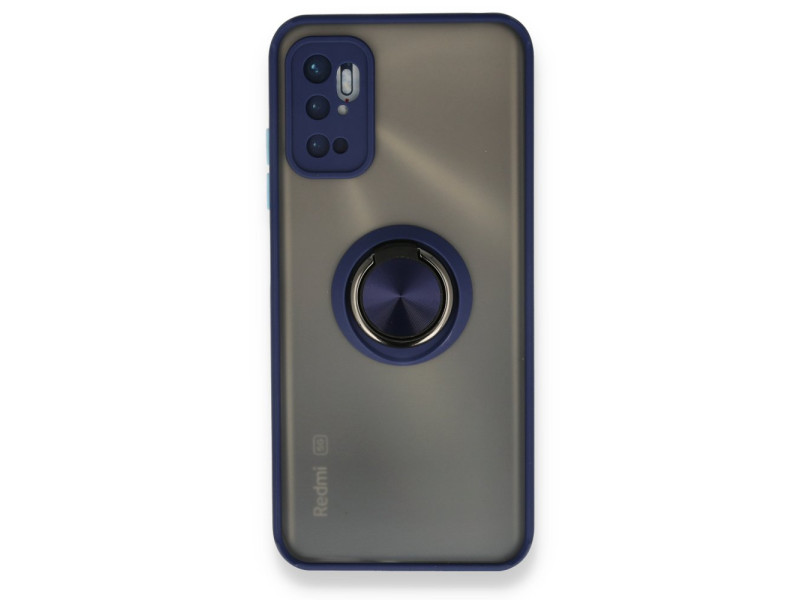 Newface Xiaomi Redmi Note 11 SE Kılıf Montreal Yüzüklü Silikon Kapak - Lacivert