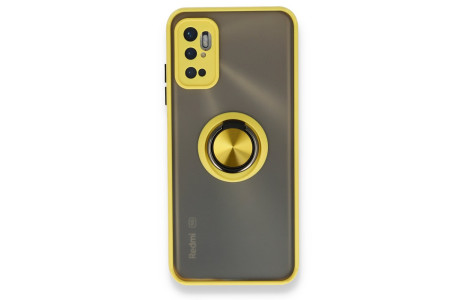 Newface Xiaomi Redmi Note 11 SE Kılıf Montreal Yüzüklü Silikon Kapak - Sarı