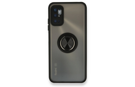Newface Xiaomi Redmi Note 11 SE Kılıf Montreal Yüzüklü Silikon Kapak - Siyah