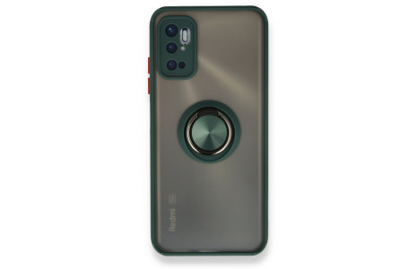 Newface Xiaomi Redmi Note 11 SE Kılıf Montreal Yüzüklü Silikon Kapak - Yeşil