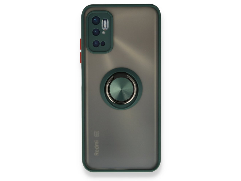 Newface Xiaomi Redmi Note 11 SE Kılıf Montreal Yüzüklü Silikon Kapak - Yeşil