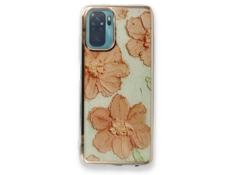 Newface Xiaomi Poco M5s Kılıf Çiçekli Silikon - Rose