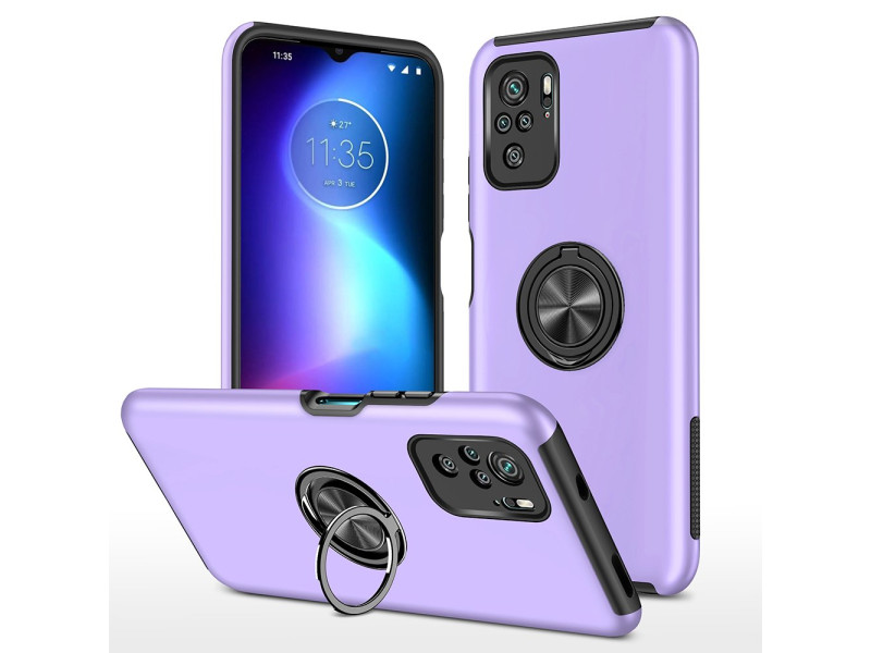 Newface Xiaomi Poco M5s Kılıf Elit Yüzüklü Kapak - Mor