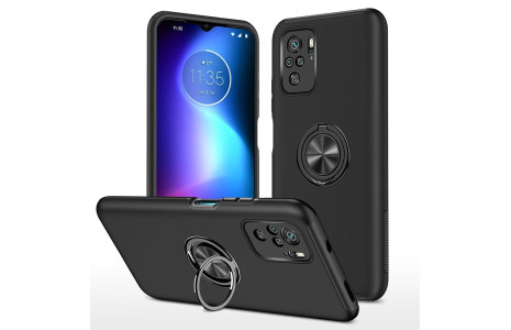 Newface Xiaomi Poco M5s Kılıf Elit Yüzüklü Kapak - Siyah
