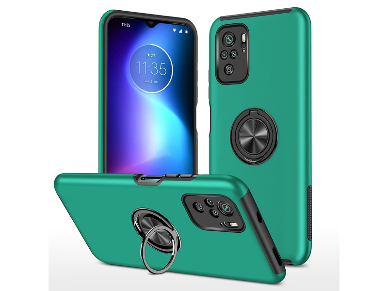 Newface Xiaomi Poco M5s Kılıf Elit Yüzüklü Kapak - Yeşil