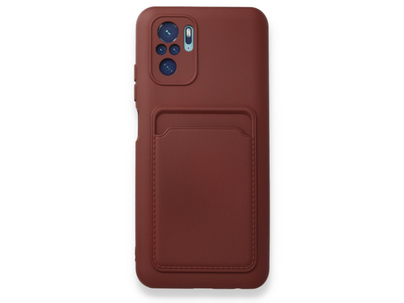 Newface Xiaomi Poco M5s Kılıf Kelvin Kartvizitli Silikon - Bordo