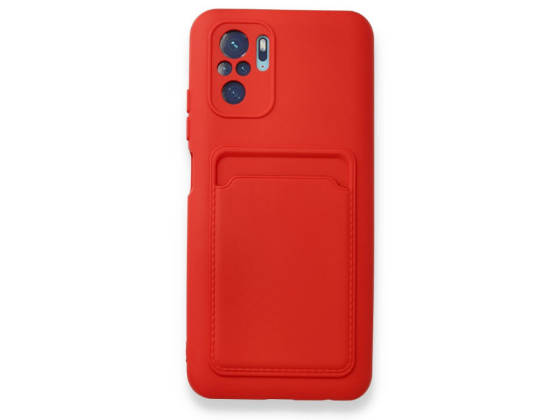 Newface Xiaomi Poco M5s Kılıf Kelvin Kartvizitli Silikon - Kırmızı