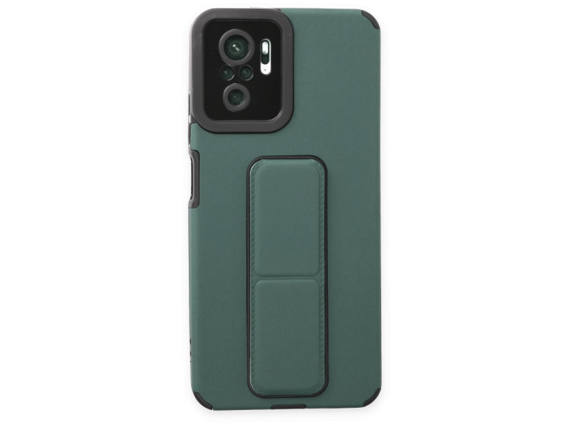 Newface Xiaomi Poco M5s Kılıf Mega Standlı Silikon - Yeşil