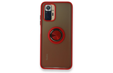Newface Xiaomi Poco M5s Kılıf Montreal Yüzüklü Silikon Kapak - Kırmızı