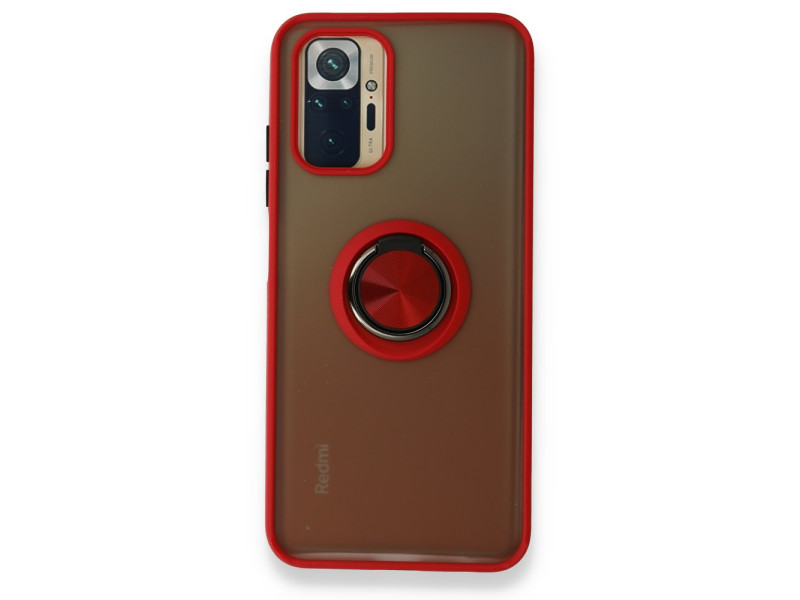 Newface Xiaomi Poco M5s Kılıf Montreal Yüzüklü Silikon Kapak - Kırmızı