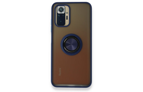 Newface Xiaomi Poco M5s Kılıf Montreal Yüzüklü Silikon Kapak - Lacivert