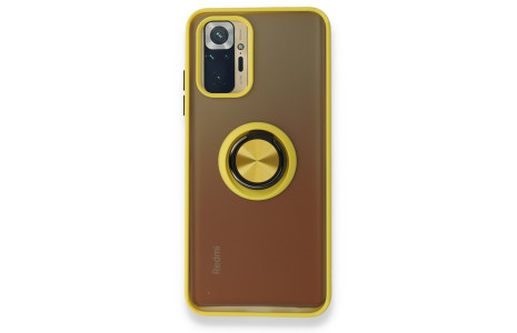 Newface Xiaomi Poco M5s Kılıf Montreal Yüzüklü Silikon Kapak - Sarı
