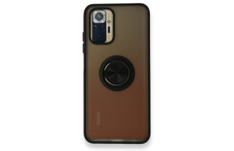 Newface Xiaomi Poco M5s Kılıf Montreal Yüzüklü Silikon Kapak - Siyah