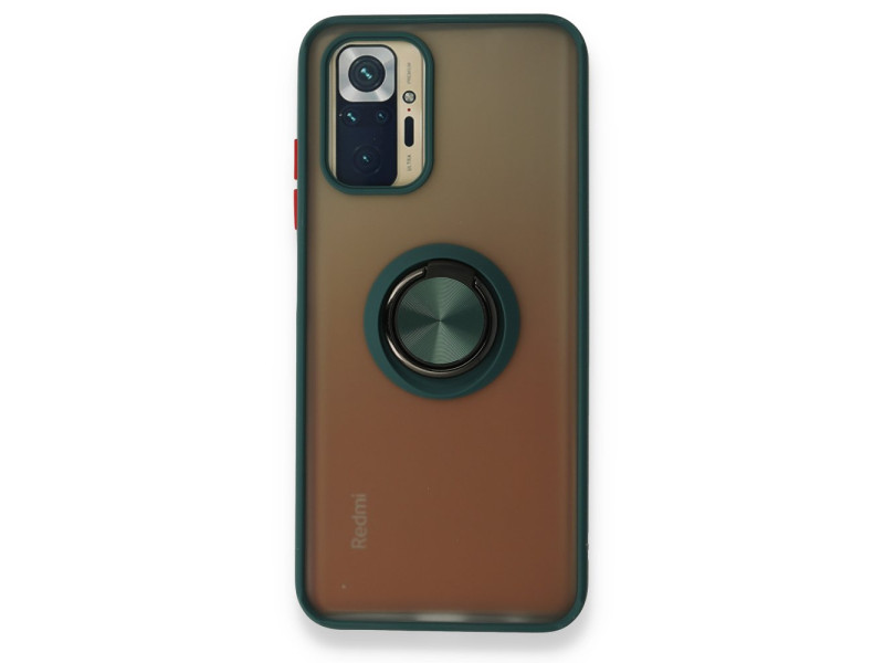 Newface Xiaomi Poco M5s Kılıf Montreal Yüzüklü Silikon Kapak - Yeşil