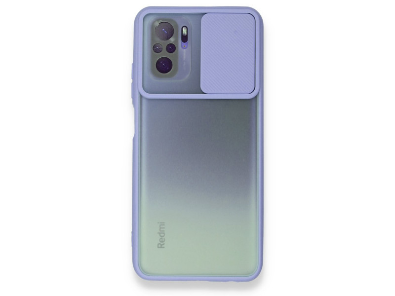 Newface Xiaomi Poco M5s Kılıf Palm Buzlu Kamera Sürgülü Silikon - Lila