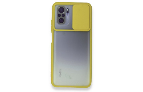 Newface Xiaomi Poco M5s Kılıf Palm Buzlu Kamera Sürgülü Silikon - Sarı