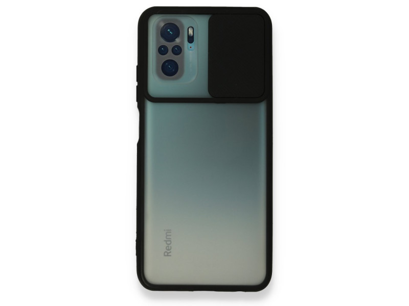 Newface Xiaomi Poco M5s Kılıf Palm Buzlu Kamera Sürgülü Silikon - Siyah