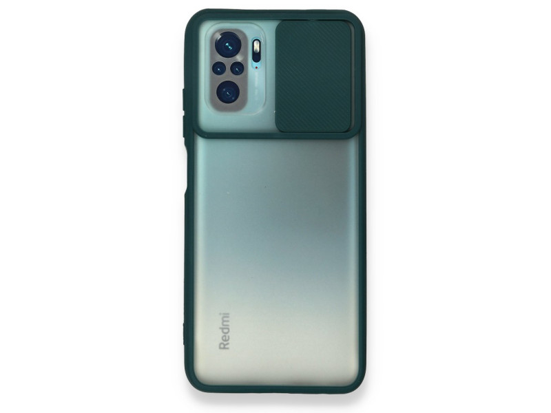Newface Xiaomi Poco M5s Kılıf Palm Buzlu Kamera Sürgülü Silikon - Yeşil