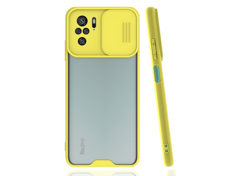 Newface Xiaomi Poco M5s Kılıf Platin Kamera Koruma Silikon - Sarı