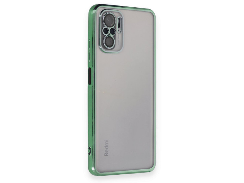 Newface Xiaomi Redmi Note 10 Kılıf Razer Lensli Silikon - Yeşil