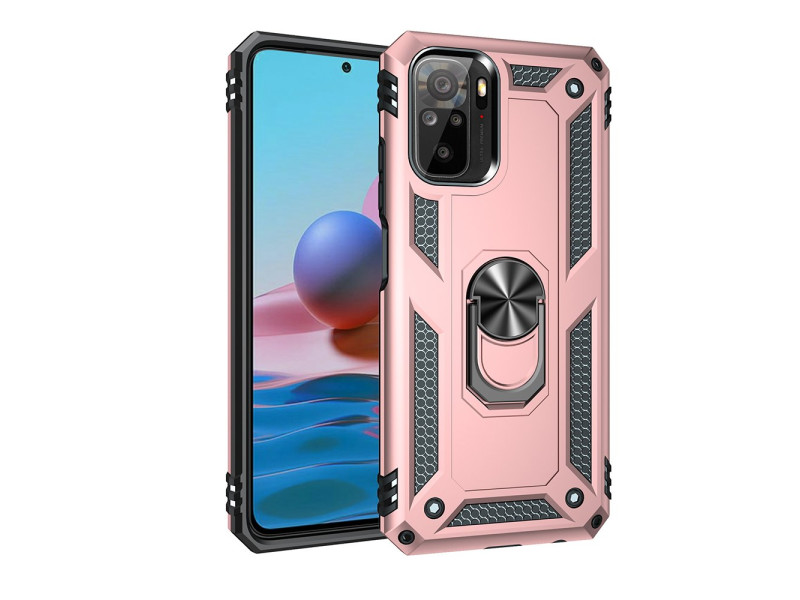 Newface Xiaomi Poco M5s Kılıf Sofya Yüzüklü Silikon Kapak - Rose