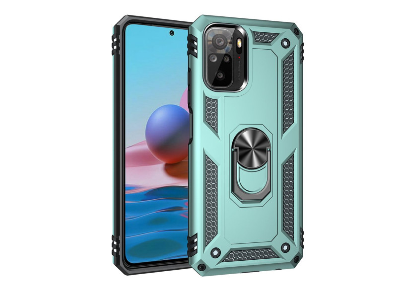Newface Xiaomi Poco M5s Kılıf Sofya Yüzüklü Silikon Kapak - Yeşil