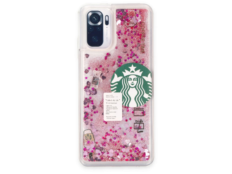 Newface Xiaomi Poco M5s Kılıf Starbuck Sulu Silikon - Pembe