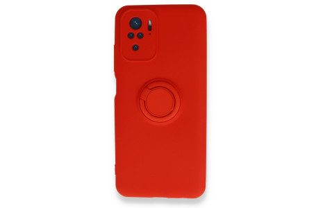 Newface Xiaomi Poco M5s Kılıf Viktor Yüzüklü Silikon - Kırmızı