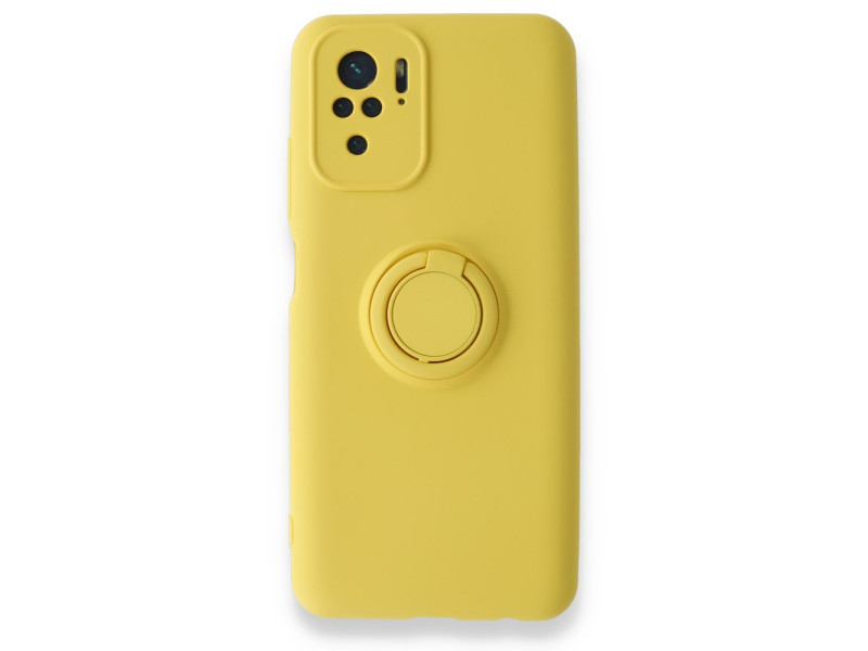 Newface Xiaomi Poco M5s Kılıf Viktor Yüzüklü Silikon - Sarı