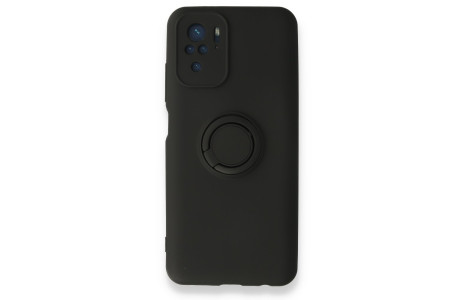 Newface Xiaomi Poco M5s Kılıf Viktor Yüzüklü Silikon - Siyah