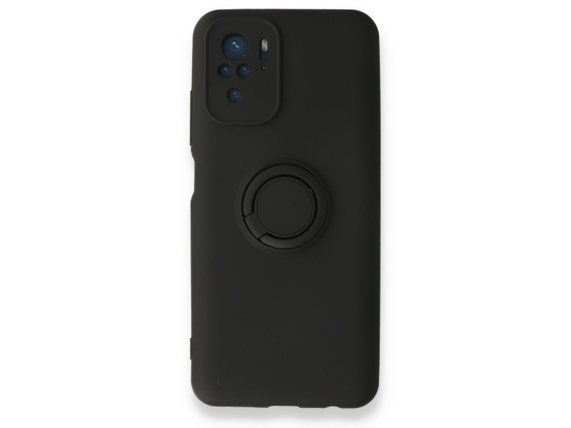 Newface Xiaomi Poco M5s Kılıf Viktor Yüzüklü Silikon - Siyah