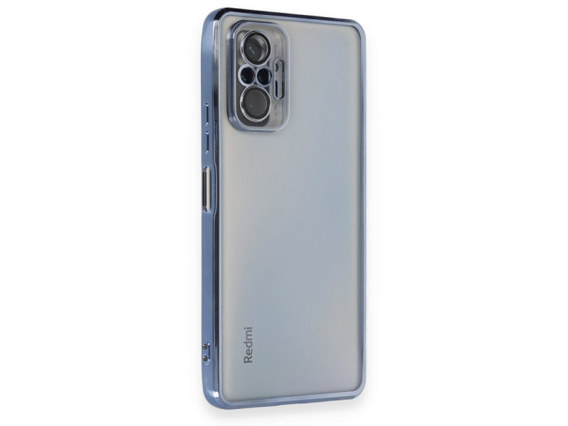 Newface Xiaomi Redmi Note 10 Pro Kılıf Razer Lensli Silikon - Açık Mavi