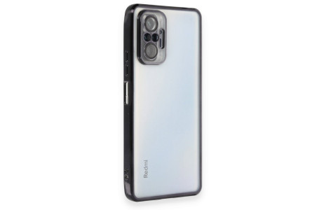 Newface Xiaomi Redmi Note 10 Pro Kılıf Razer Lensli Silikon - Siyah