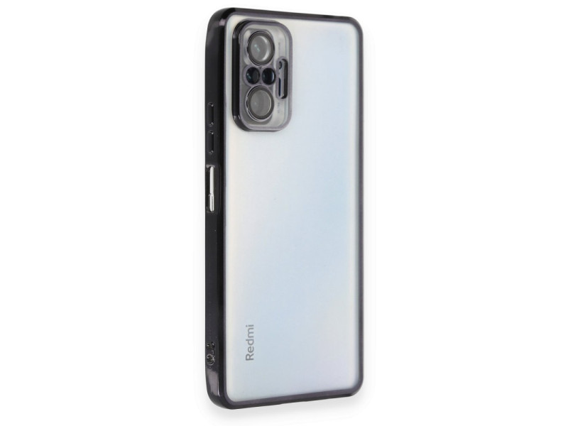 Newface Xiaomi Redmi Note 10 Pro Kılıf Razer Lensli Silikon - Siyah