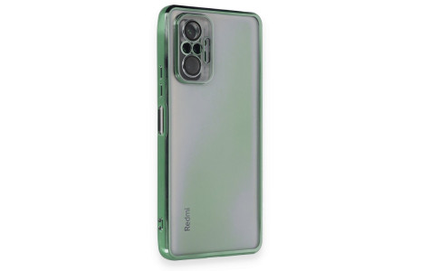 Newface Xiaomi Redmi Note 10 Pro Kılıf Razer Lensli Silikon - Yeşil