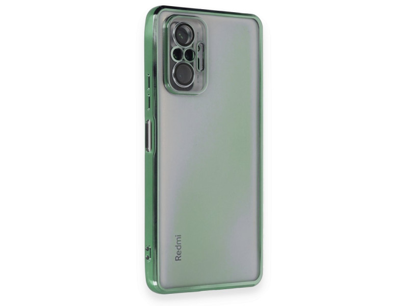 Newface Xiaomi Redmi Note 10 Pro Kılıf Razer Lensli Silikon - Yeşil