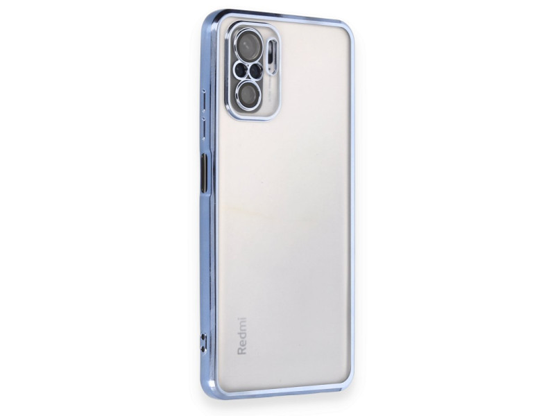 Newface Xiaomi Redmi Note 10S Kılıf Razer Lensli Silikon - Açık Mavi