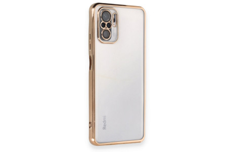 Newface Xiaomi Redmi Note 10S Kılıf Razer Lensli Silikon - Gold