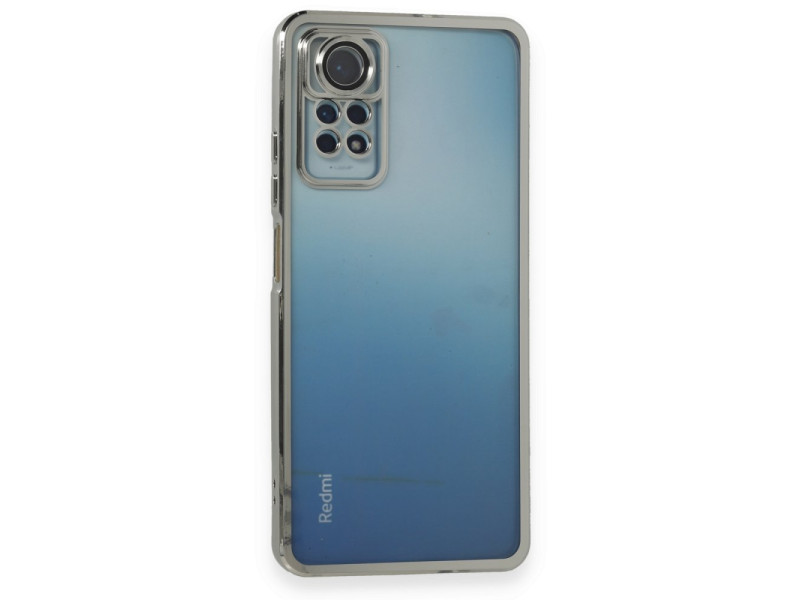 Newface Xiaomi Redmi Note 11 Pro Kılıf Razer Lensli Silikon - Gümüş