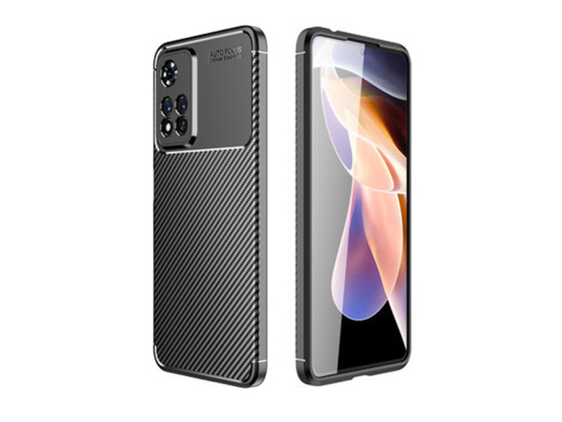 Newface Xiaomi Redmi Note 11 Pro Plus 5G Kılıf Focus Karbon Silikon - Siyah
