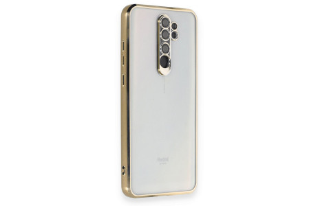 Newface Xiaomi Redmi Note 8 Pro Kılıf Razer Lensli Silikon - Gold