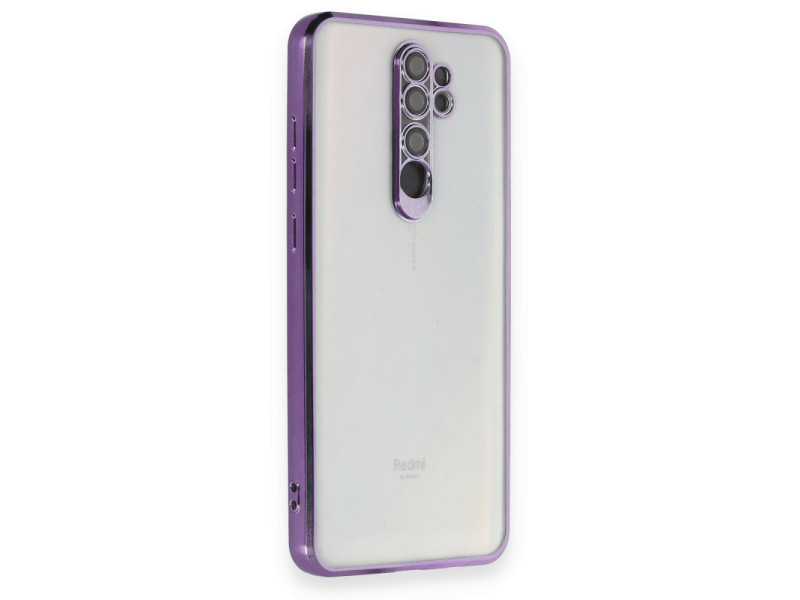 Newface Xiaomi Redmi Note 8 Pro Kılıf Razer Lensli Silikon - Mor