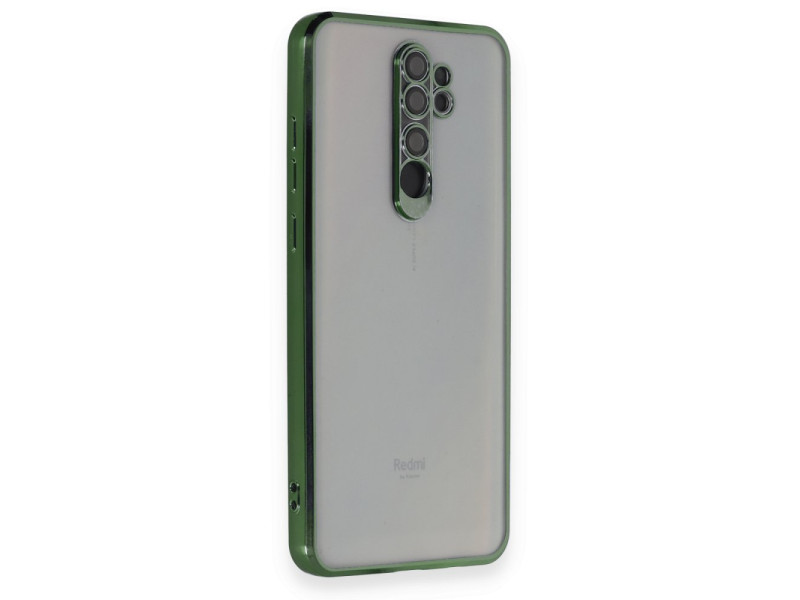 Newface Xiaomi Redmi Note 8 Pro Kılıf Razer Lensli Silikon - Yeşil