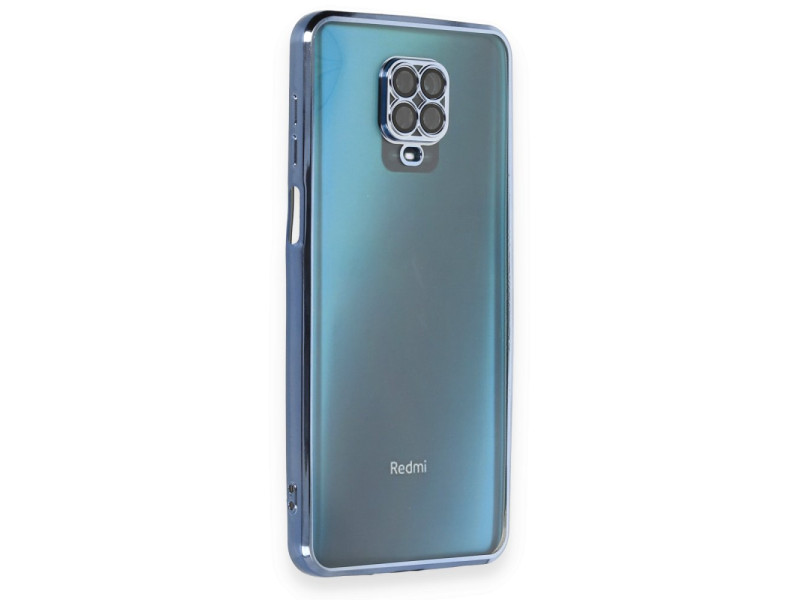 Newface Xiaomi Redmi Note 9 Pro Kılıf Razer Lensli Silikon - Açık Mavi