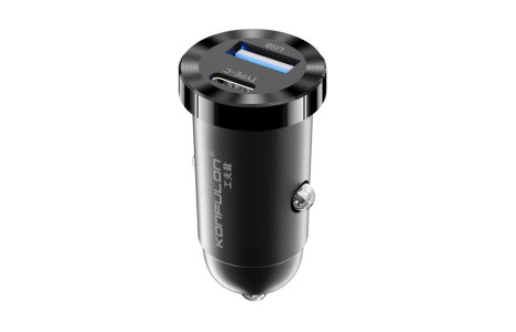 Konfulon C79 12W Usb ve 12W Type-C Çıkışlı Araç İçi Şarj Cihazı - Siyah