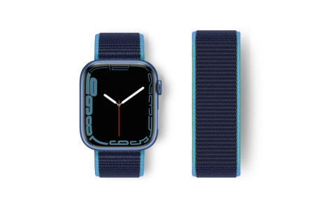 Newface Apple Watch 40mm Hasırlı Cırtcırtlı Kordon - Mavi-Lacivert