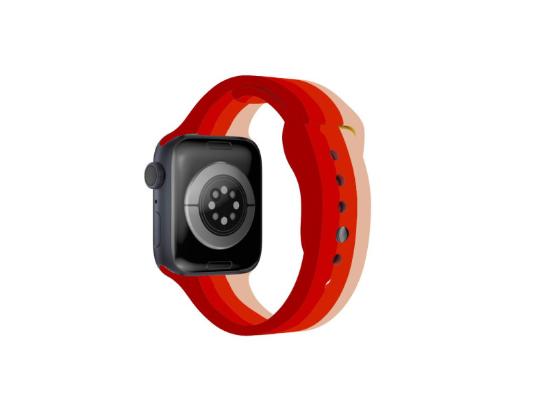 Newface Apple Watch 40mm Gökkuşağı Org Kordon - Bordo-Krem