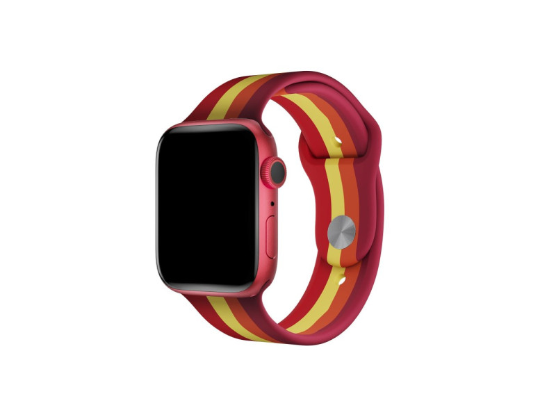 Newface Apple Watch 40mm Gökkuşağı Org Kordon - Kırmızı-Bordo