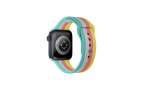 Newface Apple Watch 40mm Gökkuşağı Org Kordon - Mavi-Sarı