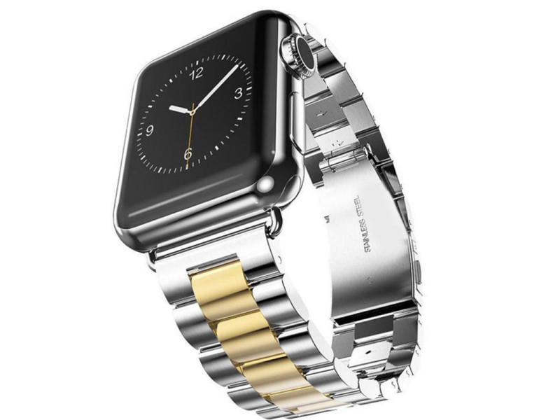 Newface Apple Watch 40mm Metal Baklalı Kordon - Gümüş-Gold